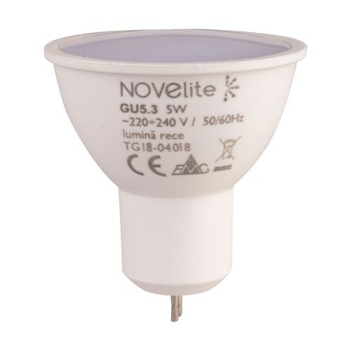 Bec LED reflector GU5.3 5 w, lumina rece, "Novelite"