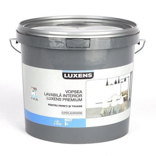 Vopsea lavabila alba de interior 5 l, Luxens Premium