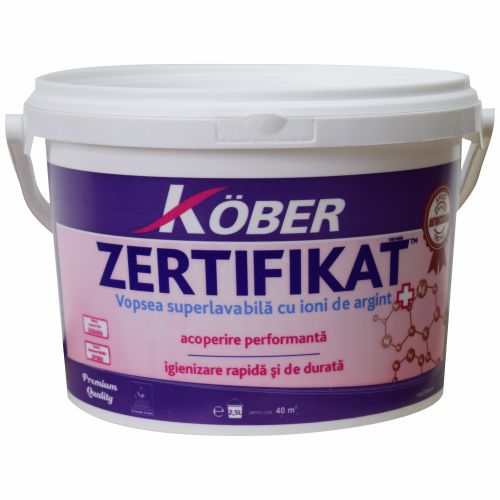 Vopsea superlavabila alba de interior 2.5 l , Kober Zertifikat cu ioni de argint