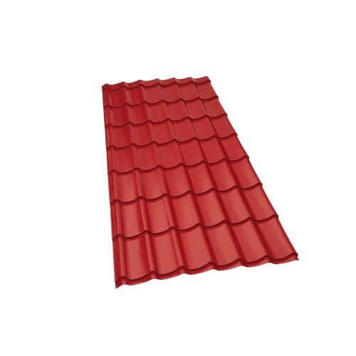 Placa metalica tip tigla rosu 0.35 mm 1.2 x 2.24 m