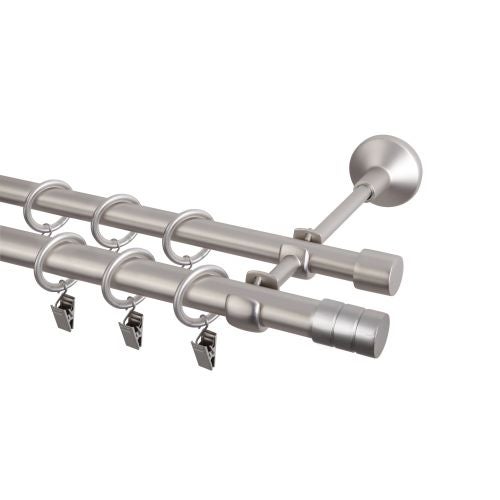 Kit dublu 19/16 mm, 3 m, efect inox "Forio"