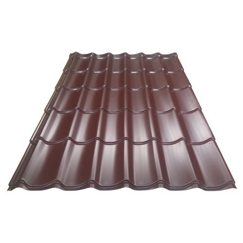 Tigla Metalica Maro Mat 0 5 Mm 1 18 X 2 24 M