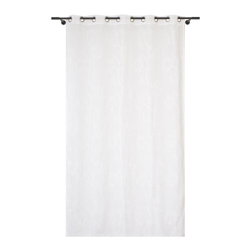 Perdea crem, model floral in relief, 140 x 245 cm, Gretel