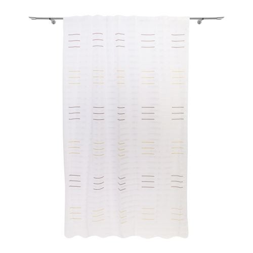 Perdea alba, voal model dungi aurii si maro, 140 x 245 cm