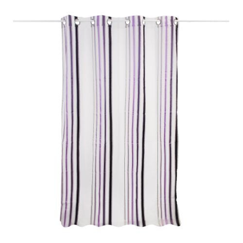 Perdea alba, model dungi violet, 135 x 245 cm