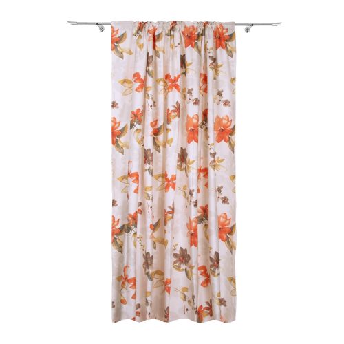 Draperie model flori portocalii, 200 x 245 cm, "Zanzibar"