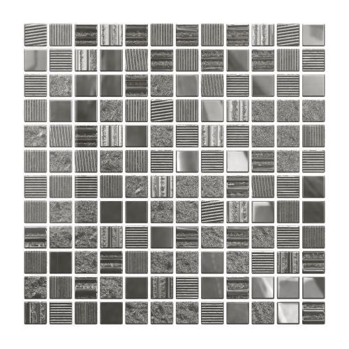 Mozaic 30 x 30 cm sticla argintiu