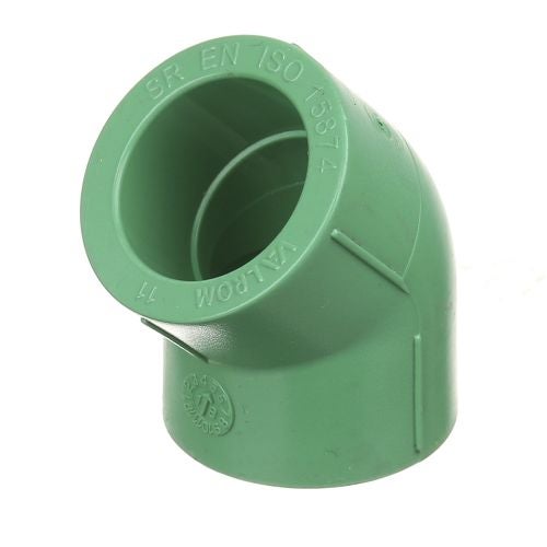 Cot 45° PPR verde D25 mm PN25