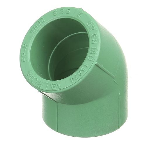 Cot 45° PPR verde D32 mm PN25