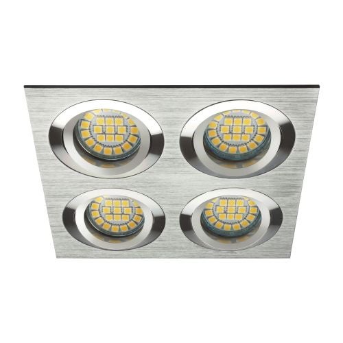 Spot incastrat mobil Seidy GU5.3 4X50W patrat aluminiu