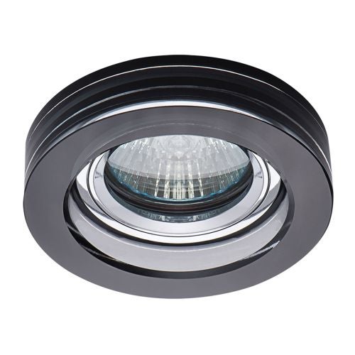 Spot negru rotund, incastrat fix, GU5.3 50w "Morta"