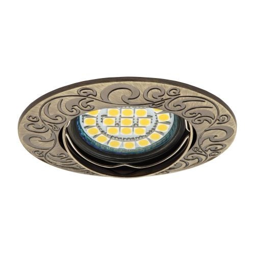 Spot incastrat rotund fix GU5.3, 50w, efect antic, "Urtica"