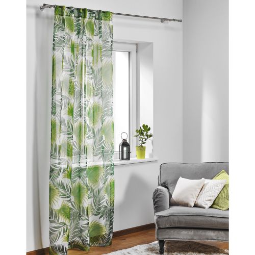 Perdea verde, model frunze, 140 x 245 cm, Palmas