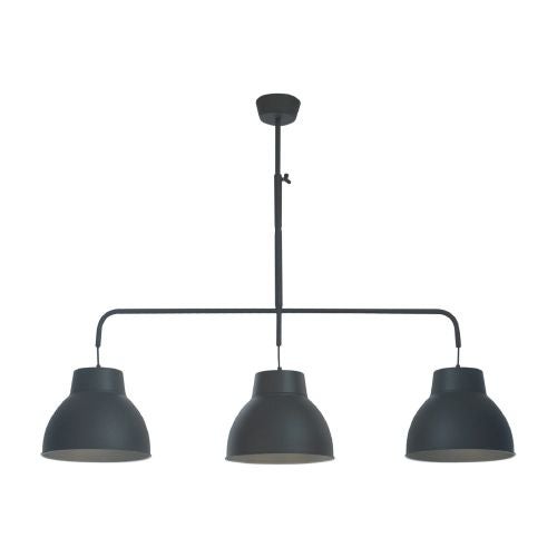 Corp suspendat, 3xE27, metal, negru mat, "Mezzo"