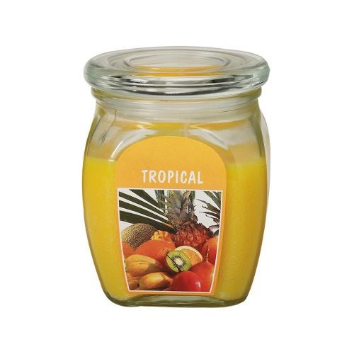 Lumanare parfumata in borcan, parfum tropical