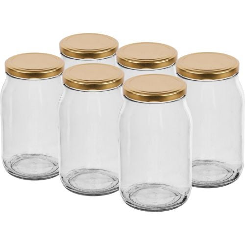 Borcan 0.9 litri cu capac (set 6 buc)