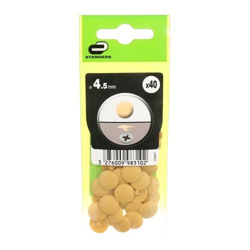 Capace surub plastic bej D 4.5 mm, set 40 buc