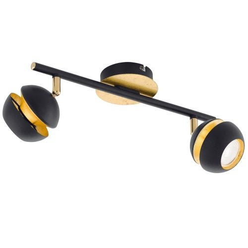 Spot pe bara LED, 2x4W, negru/auriu, "Nocito"