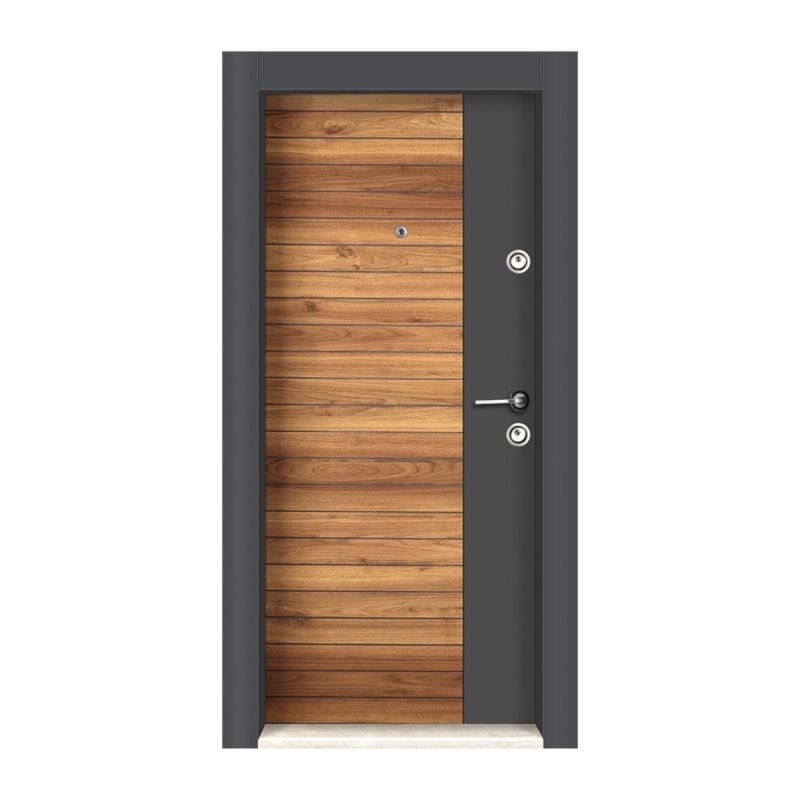 Usa metalica apartament Milano, deschidere stanga, 88 x 201, nuc