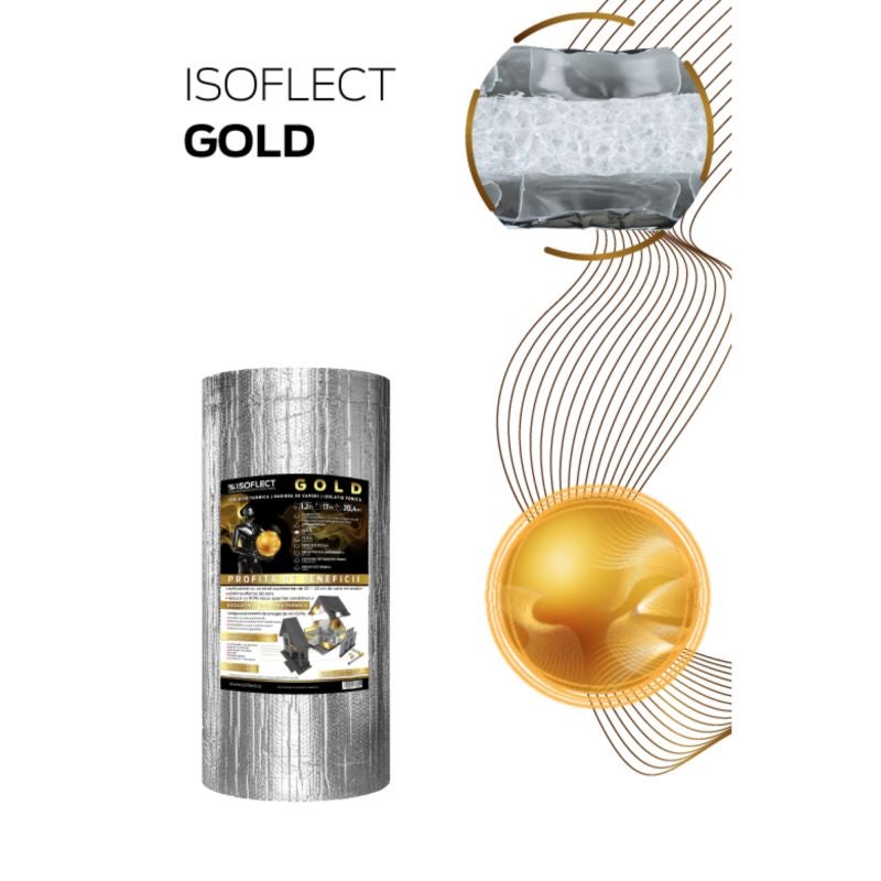 Folie bariera vapori termoizolanta Isoflect gold, 20.4 mp