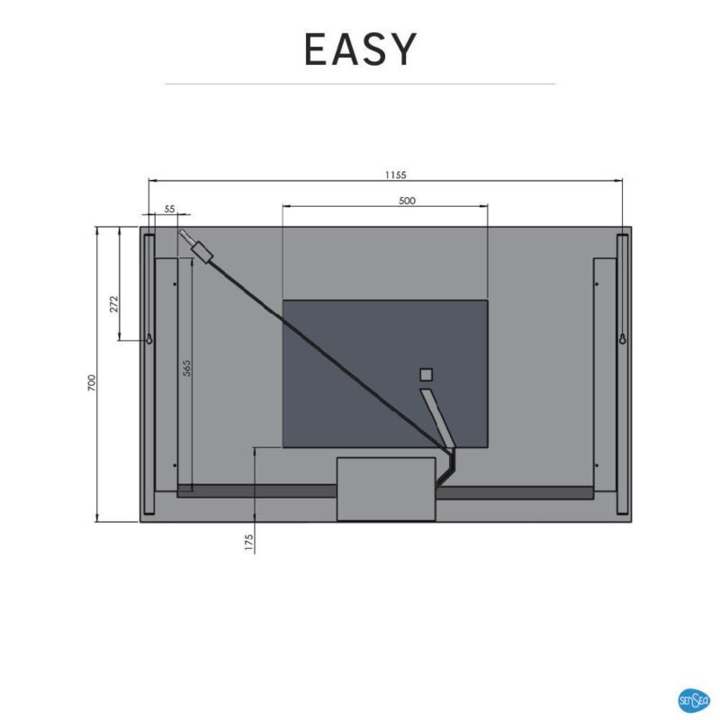 Oglinda baie Sensea Easy, iluminare LED, L 120 x 70 cm