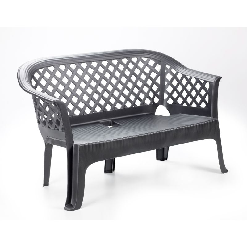 Banca gradina Lariana, pentru 2 persoane, plastic, 134 x 72 x 76