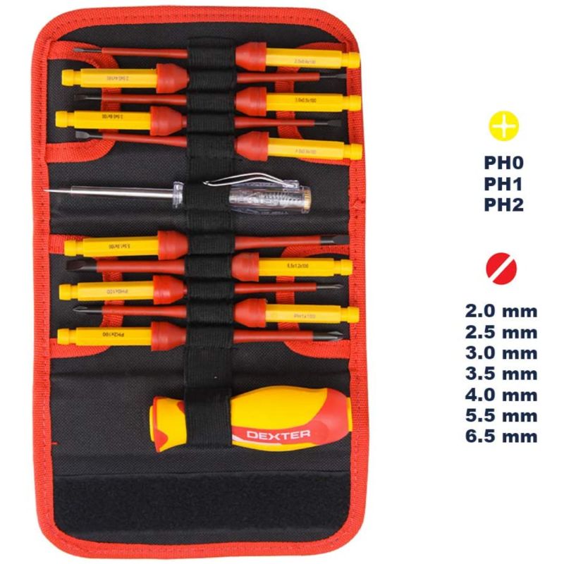 Set 12 surubelnite Dexter, cu protectie electrica