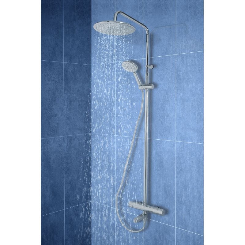 Sistem dus fix cu baterie termostatica Sensea Redondo, 3 functii, cromat