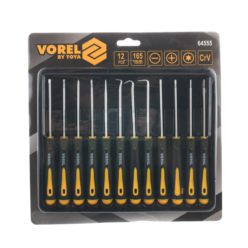 Set surubelnite de precizie, Vorel, 165 mm, 12 buc