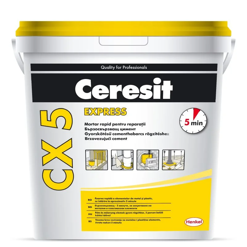 Mortar rapid Ceresit CX5, interior/exterior, gri, 5 Kg
