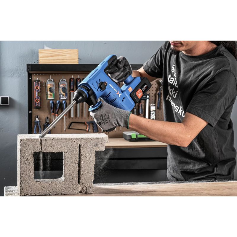 Ciocan rotopercutor Dexter, pe acumulator, 20V, 1.7 J, acumulator