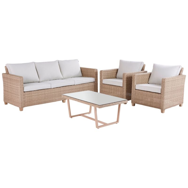 Set mobilier gradina Naterial Medena, pentru 5 persoane, aluminiu/ratan ...