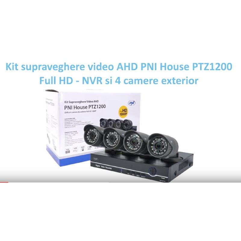 sdv5-070 & sdv2-053 セット Kit supraveghere WiFi AHD PNI House PTZ1200, DVR + 4 camere full