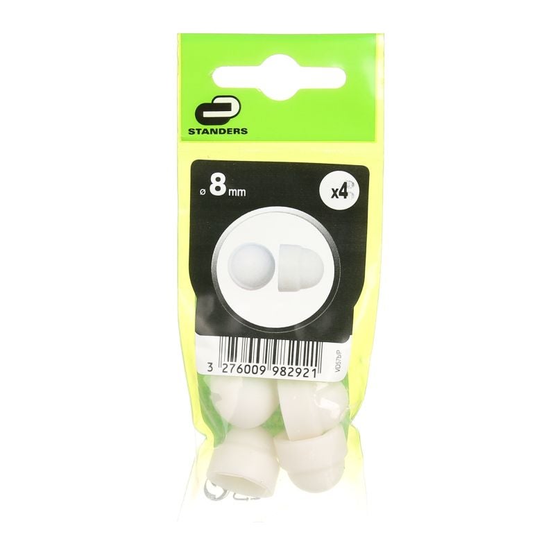 Capace surub hexagonal plastic alb D 8 mm, set 4 buc