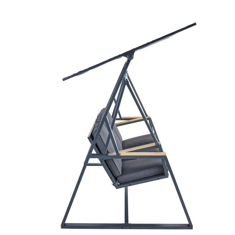 Balansoar gradina Naterial Oris, pentru 3 persoane, otel/textil, 203 x