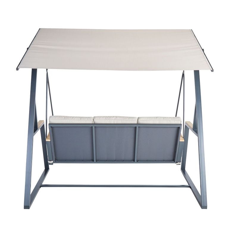 Balansoar gradina Naterial Oris, pentru 3 persoane, otel/textil, 203 x