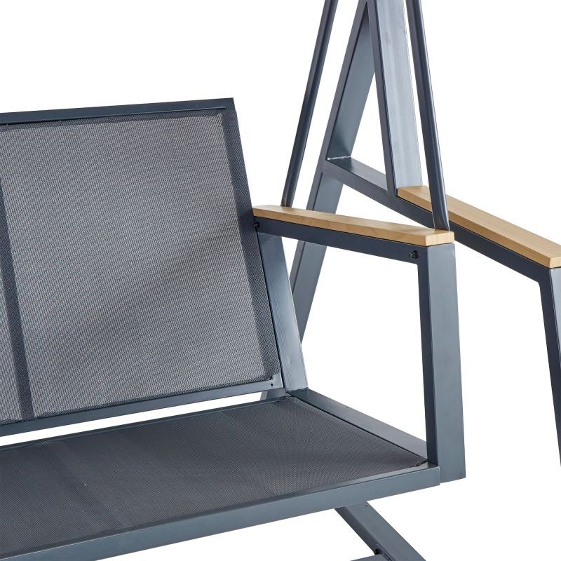 Balansoar gradina Naterial Oris, pentru 3 persoane, otel/textil, 203 x