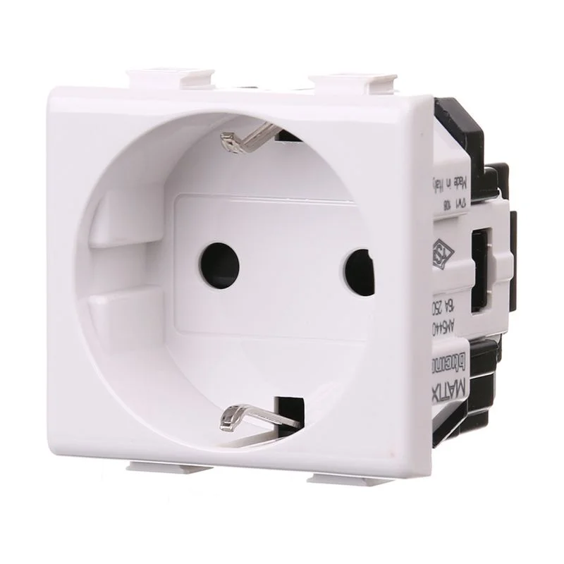 Priza schuko Legrand Bticino Matix, 2 module, IP20, alba
