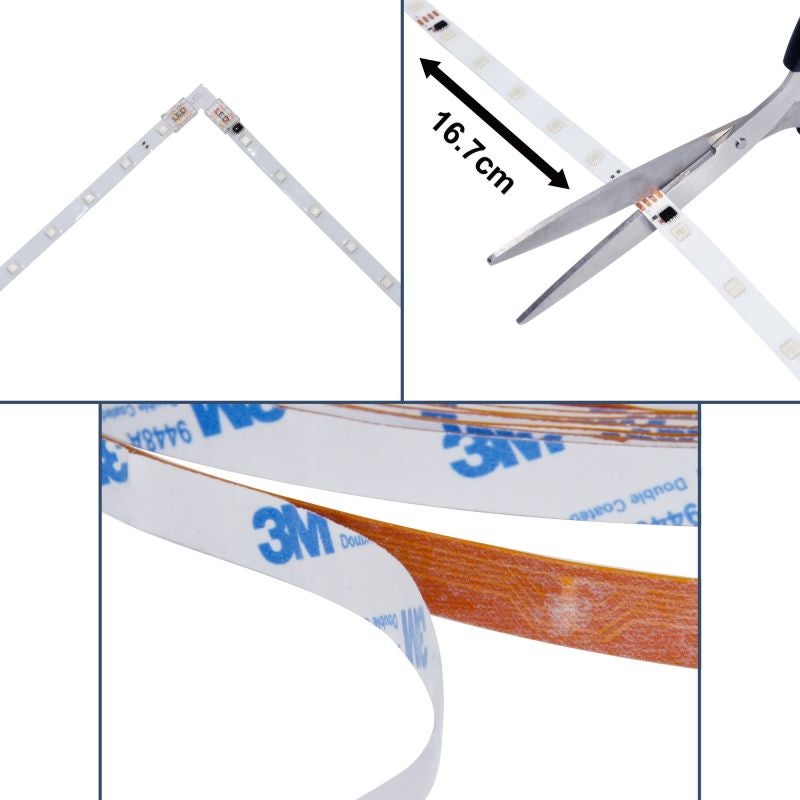 Kit banda LED Tirli, 5m, 17 W, RGB, cu telecomanda, functie muzicala