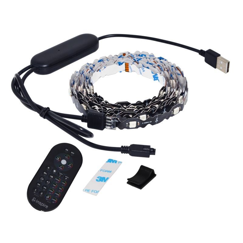 Kit banda LED Raka, 3m, 4.8 W, RGB, USB, pentru TV, telecomanda