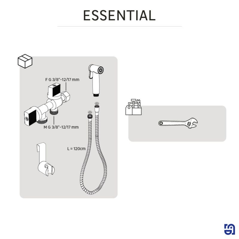Sistem dus igienic Sensea Essential, negru