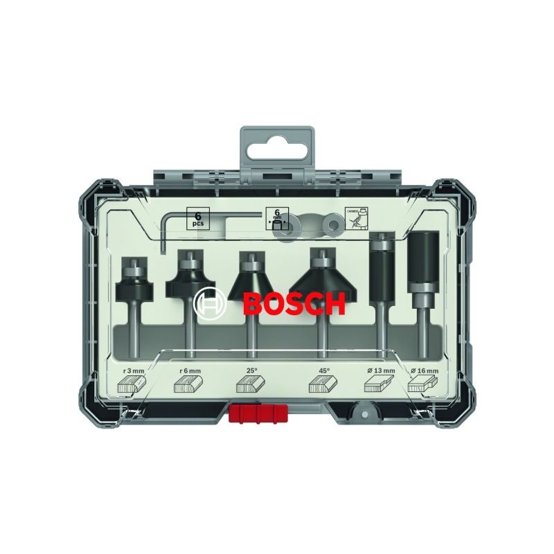 Freze de profilat canturi Bosch, tija 6 mm (set 6 buc)