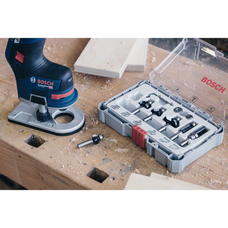 Freze de profilat canturi Bosch, tija 6 mm (set 6 buc)
