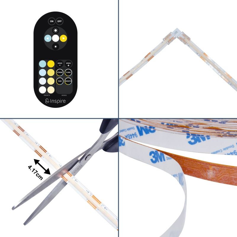 Kit banda LED Cutflexi, 10 m, COB, CCT, dimabil, 1000 lm/m, cu