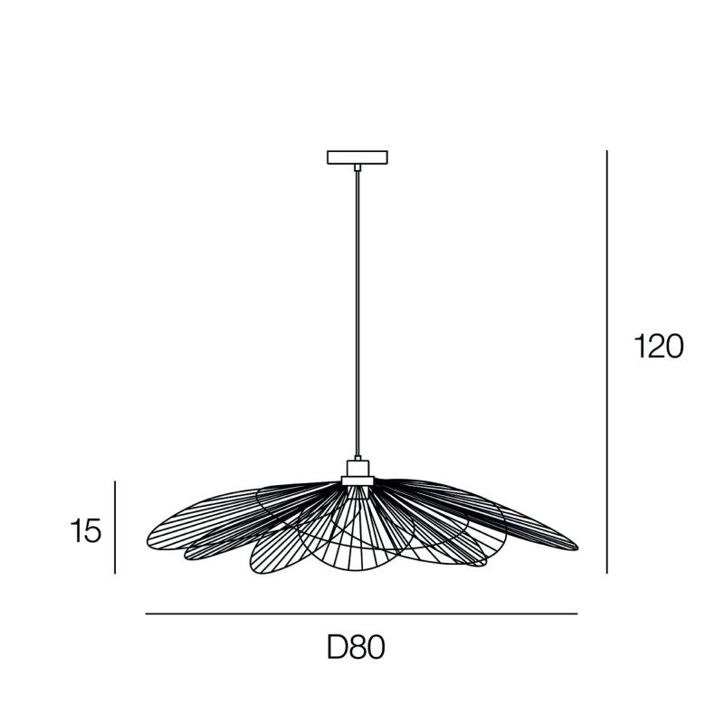 Pendul Bamako, 1 x E27, D 80 cm, negru