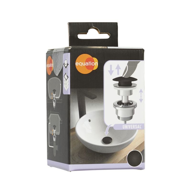 Ventil click clack Equation, pentru lavoar, 1'1/4, negru