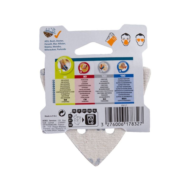 Banda abraziva Dexter, pentru slefuitor triunghiular, 93 x 93 mm