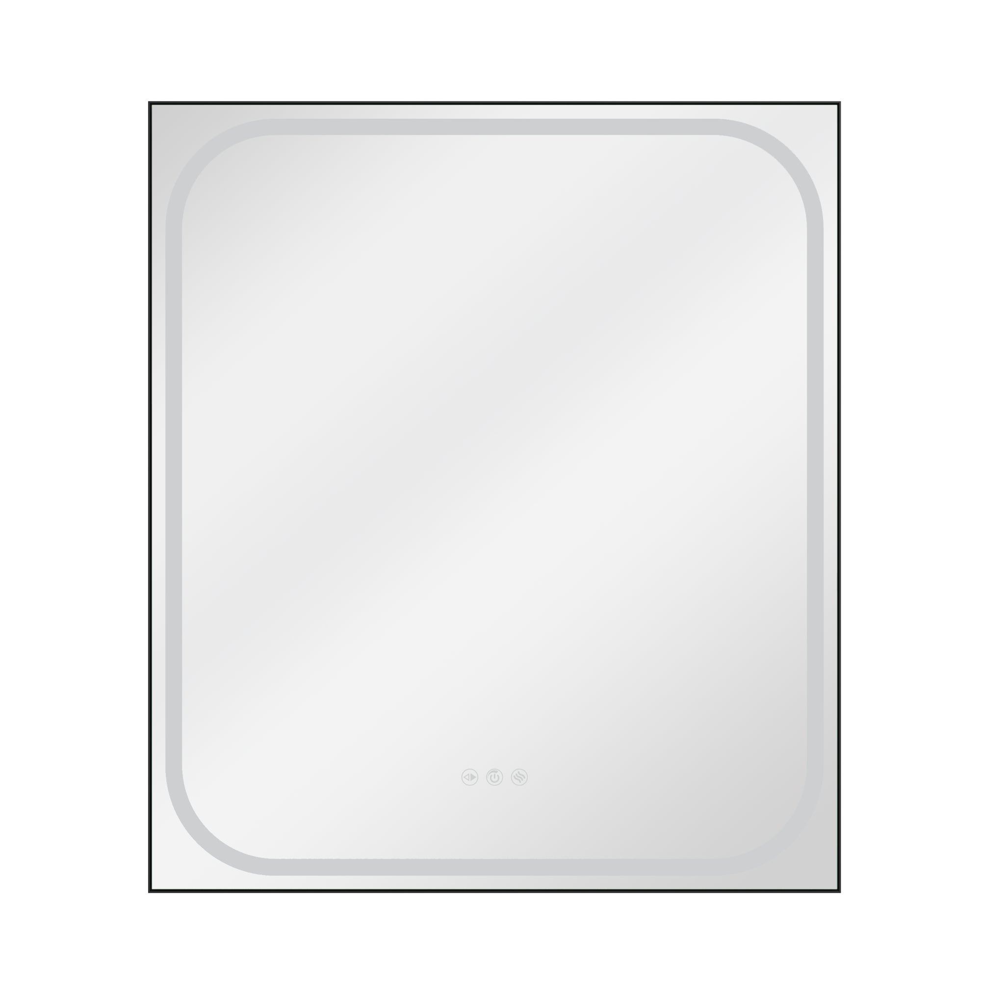 Oglinda baie cu LED Sensea Remix, 70 x 80 cm, negru