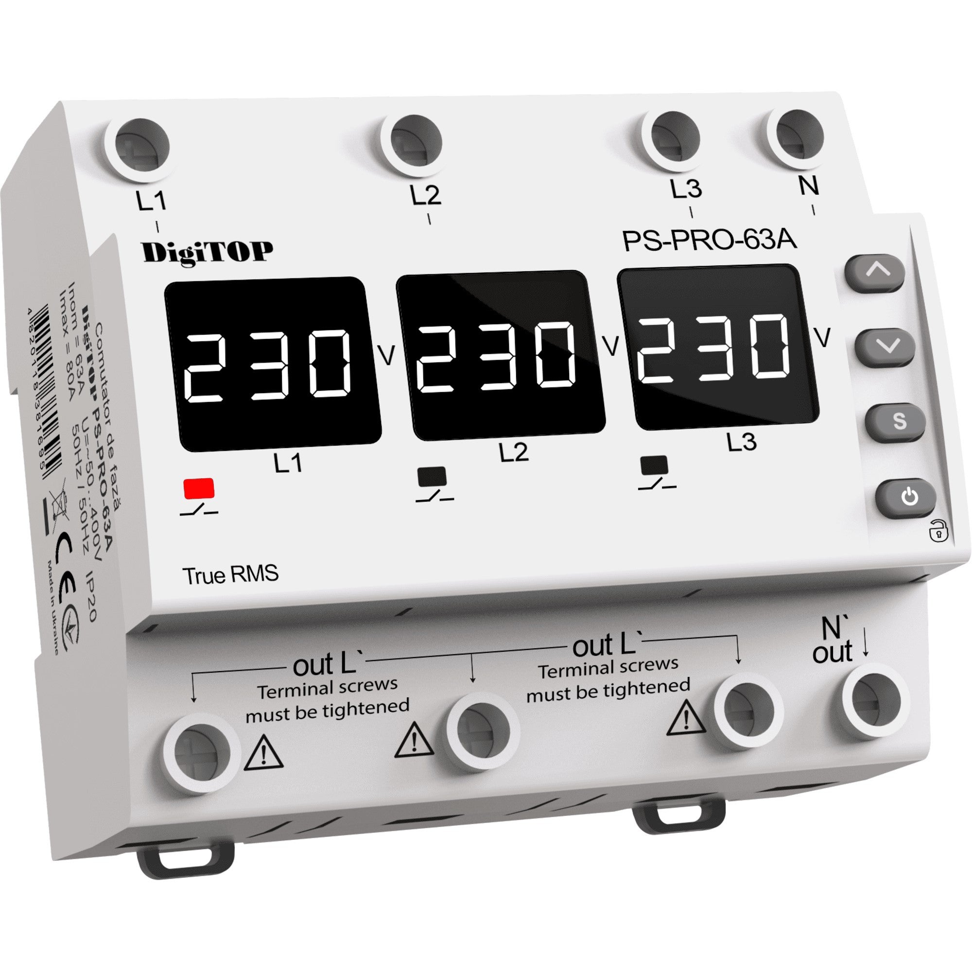 Releu protectie tensiune DigiTop, trifazat, 63A