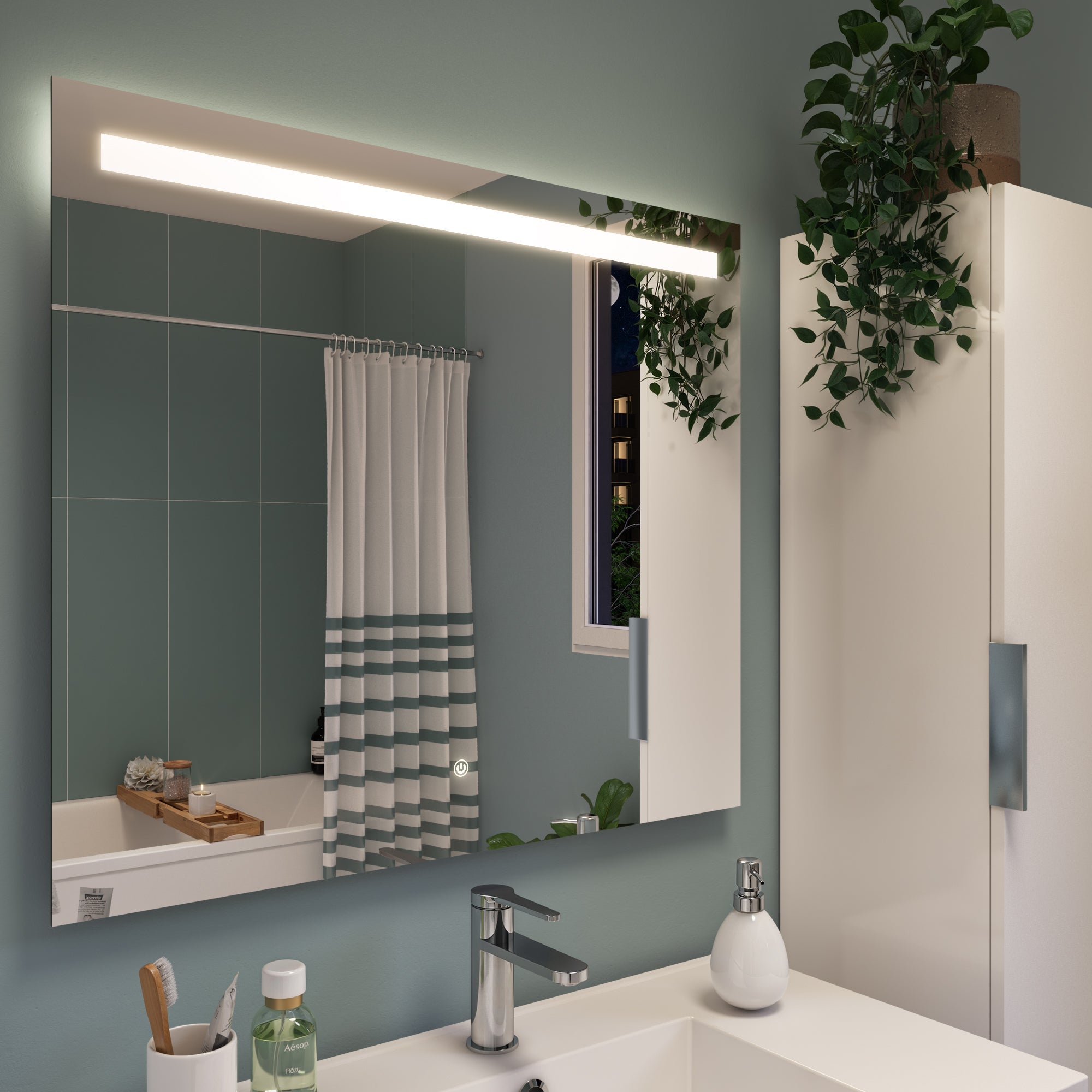 Oglinda baie cu LED Sensea Essential, 80 x 70 cm